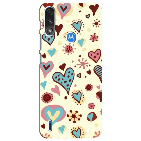 Чехол с принтом «Сердечки» для Motorola E7 Power