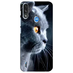 Чехлы с Котиками для Motorola E7 Power (VPrint) (Серый Кот)