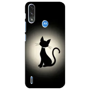 Чохол з принтом для Motorola E7 Power (AlphaPrint) Модні коти (Силует котика)