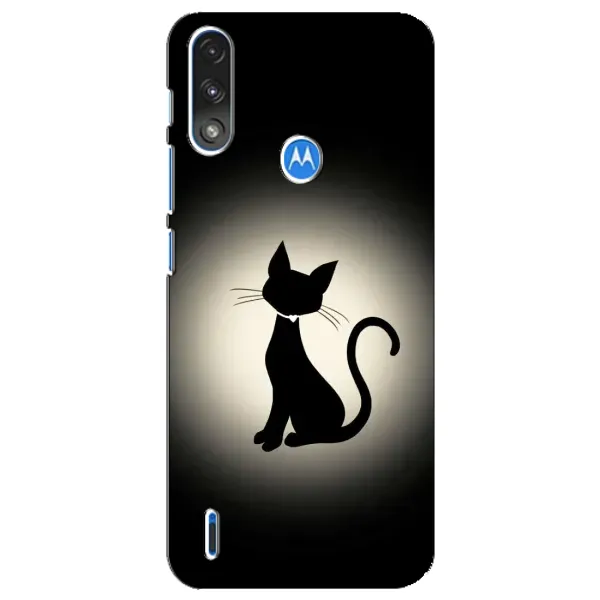 Чохол з принтом «Силует котика» для Motorola E7 Power