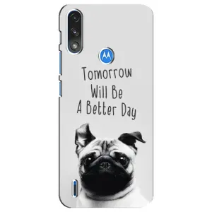 Чехлы с собаками для Motorola E7 Power (VPrint) (Смешной Мопс)