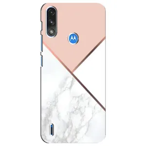 Мраморный чехол на Motorola E7 Power (VPrint) (Тройной мрамор)