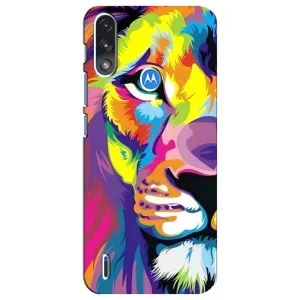 Чехол со Львом для Motorola E7 Power (VPrint) (Яркий Лев)