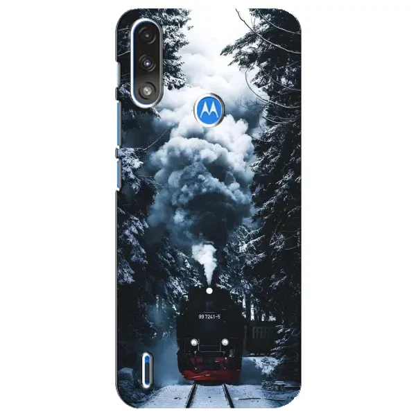 Чехол с принтом «Зимний поезд» для Motorola E7 Power