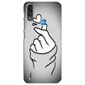 Чохол з принтом для Motorola E7 Power (AlphaPrint - Знак сердечка) (Значок Love)