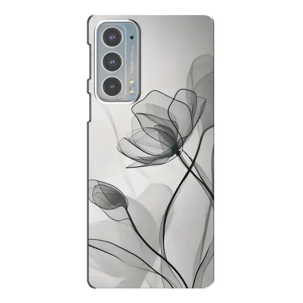 Чехол с принтом «Черные цветы» для Motorola Edge 20