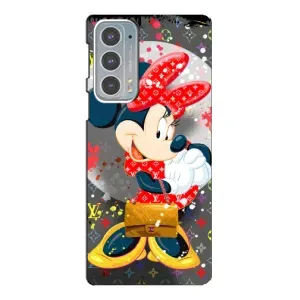 Чохол Disney Mouse Motorola Edge 20 (PREMIUMPrint) (Minni з бантіком)