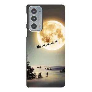 Новорічні, Святкові Чохли для Motorola Edge 20 - 2024 год (Санта на місяці)