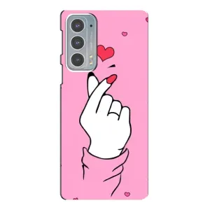 Чехол с принтом для Motorola Edge 20 (AlphaPrint - Знак сердечка)