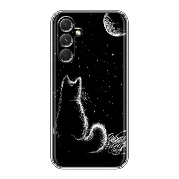 Чехол с принтом «Котик и луна» для Motorola Edge 30 Pro