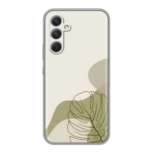 Силконовий чохол з принтом в квітах на Motorola Edge 30 (Зелена монстера дизайн)