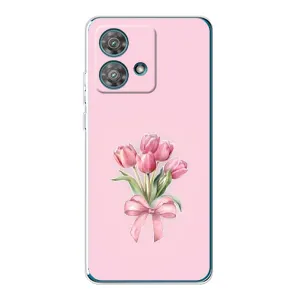 Чохол з розовим принтом для Motorola Edge 40 Neo (Букет квітів)