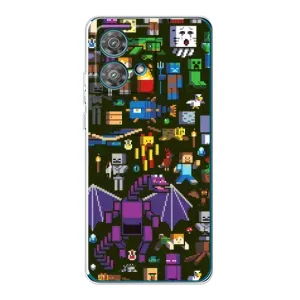 Чохол Майнкрафт на Motorola Edge 40 Neo (AlphaPrint) Minecraft (Колаж Майнкрафт)