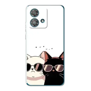 Чохол з малюнком кіт на Motorola Edge 40 Neo (Коти в окулярах)