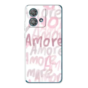 Чохол з розовим принтом для Motorola Edge 40 Neo (Аморе любов)