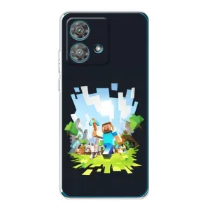 Чохол Майнкрафт на Motorola Edge 40 Neo (AlphaPrint) Minecraft (персонажі Minecraft)