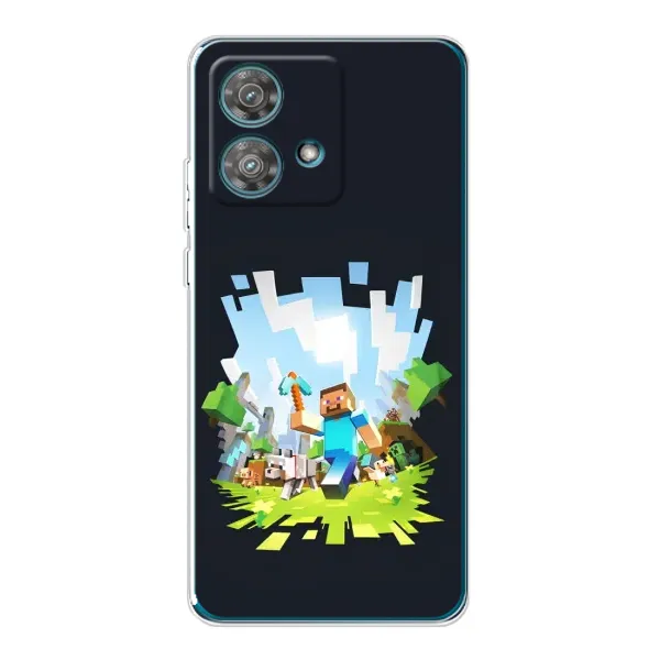 Чехол с принтом «персонажи Minecraft» для Motorola Edge 40 Neo