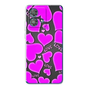 Чехлы для любимой на Моторола Едже 40 Нео (VPrint) (Pink hearts)