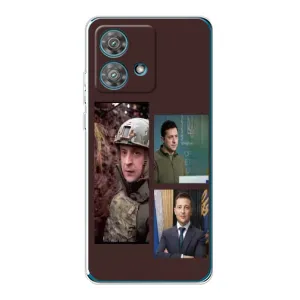 Чохол для Motorola Edge 40 Neo (AlphaPrint - с принтом Зеленського) (Президент)
