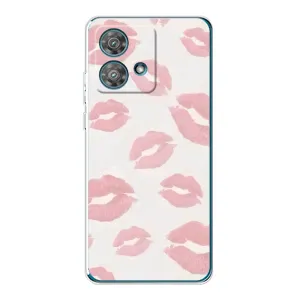 Чохол з розовим принтом для Motorola Edge 40 Neo (Рожеві губи)