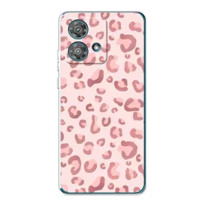 Чохол з розовим принтом для Motorola Edge 40 Neo (Рожевий леопард)