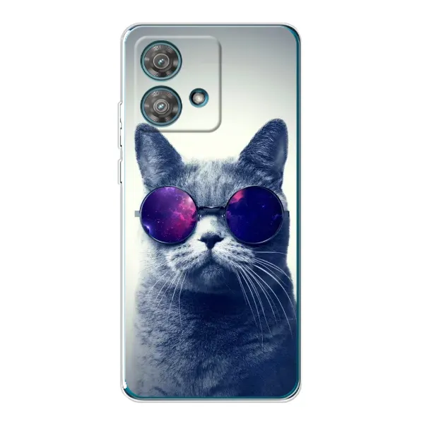 Чехол с принтом «Стильный кот» для Motorola Edge 40 Neo