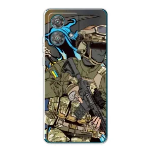 Чехлы с картинкой ЗСУ для Motorola Edge 40 Neo (AlphaPrint) (Воїн ЗСУ)