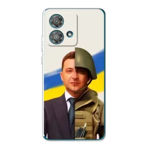 Чохол для Motorola Edge 40 Neo (AlphaPrint - с принтом Зеленського) (Зеленский солдат)