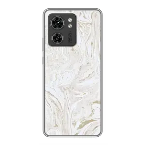 Мраморный чехол на Motorola Edge 40 Pro (VPrint) (Белый мрамор)