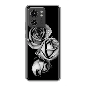 Чехол с картинкой (Стильные) для Мото Ейдж 40 Про - (AlphaPrint) (Черная роза)