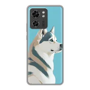 Чехол с Хаски для Motorola Edge 40 Pro - (AlphaPrint) (Хаски арт)