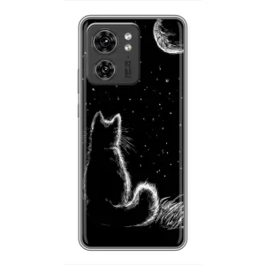 Чехол с принтом для Motorola Edge 40 Pro (AlphaPrint) Модные коты