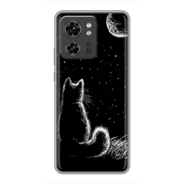 Чехол с принтом «Котик и луна» для Motorola Edge 40 Pro