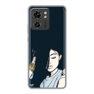 Чехол с печатью для Motorola Edge 40 Pro - (Мода) (AlphaPrint) (Красивая девочка)