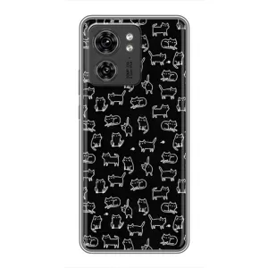 Чехол с принтом для Motorola Edge 40 Pro (AlphaPrint) Модные коты (Меленькие котики)
