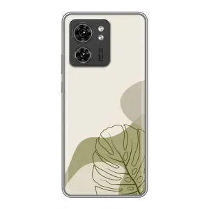 Силконовий чохол з принтом в квітах на Motorola Edge 40 Pro (Зелена монстера дизайн)