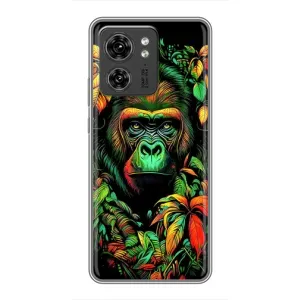 Чехол с Обезьянами Motorola Edge 40 Pro - (AlphaPrint) (Обезьяна в тропиках)