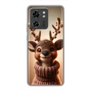 Яскравий чохол для Motorola Edge 40 Pro з Зимові Оленята (Олень в светрі)