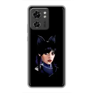 Чехлы Венсдей на Motorola Edge 40 Pro Уэнсдей (AlphaPrint) (серьезная Уэнздей)
