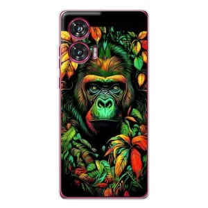Чохол з Мавпами Motorola Edge 50 Fusion - (AlphaPrint) (Мавпа в квітах)