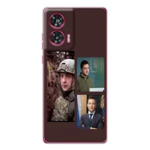 Чехол для Motorola Edge 50 Fusion (AlphaPrint - с принтом Зеленского) (Президент)