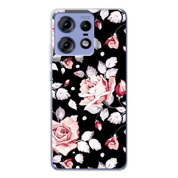 Чохол з принтом «Квіти на чорному» для Motorola Edge 50 Pro Чохол з принтом «Квіти на чорному» для Motorola Edge 50 Pro