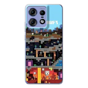 Чехол Майнкрафт на Motorola Edge 50 Pro (AlphaPrint) Minecraft (фон Minecraft)