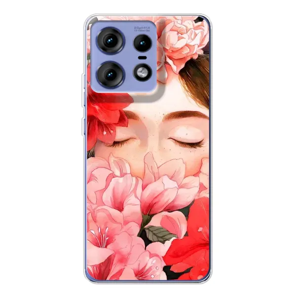 Чехол с принтом «Глаза в цветах» для Motorola Edge 50 Pro