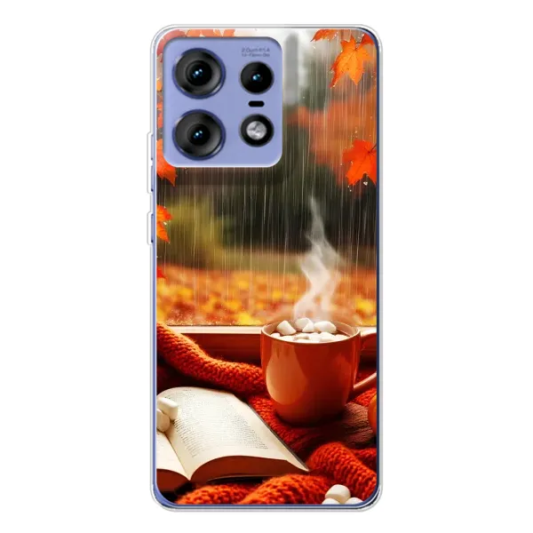 Чохол з принтом «Кава і дощ» для Motorola Edge 50 Pro Чохол з принтом «Кава і дощ» для Motorola Edge 50 Pro