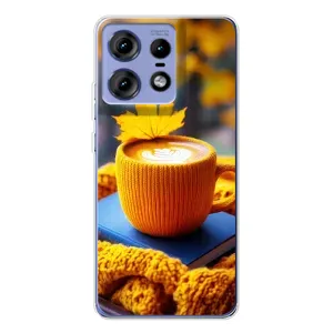 Чохол з унікальним дизайном 'Осінь з кавою' для Motorola Edge 50 Pro (Кава на жовтому пледі)