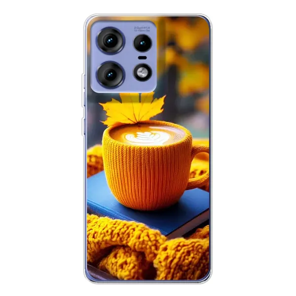 Чохол з принтом «Кава на жовтому пледі» для Motorola Edge 50 Pro Чохол з принтом «Кава на жовтому пледі» для Motorola Edge 50 Pro