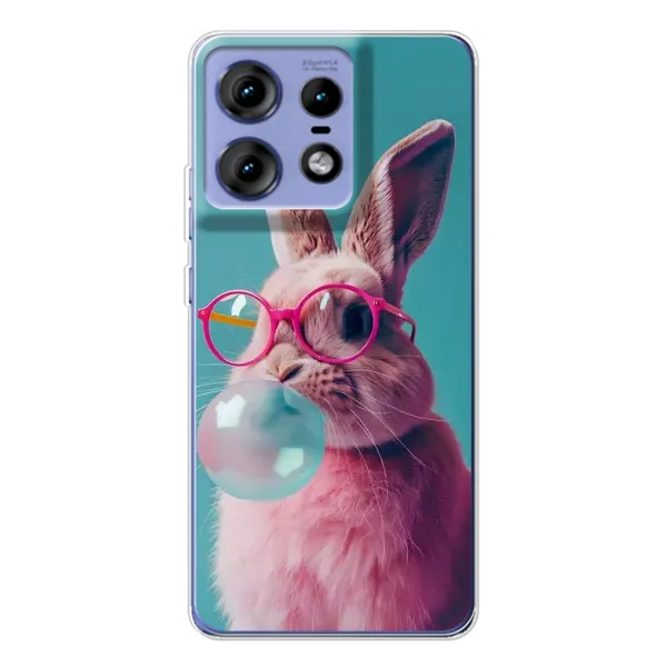Чехол с принтом «Кролик в очках» для Motorola Edge 50 Pro Чехол с принтом «Кролик в очках» для Motorola Edge 50 Pro