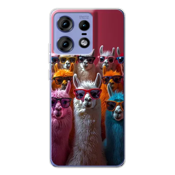 Чехол с принтом «Ламы в очках» для Motorola Edge 50 Pro Чехол с принтом «Ламы в очках» для Motorola Edge 50 Pro