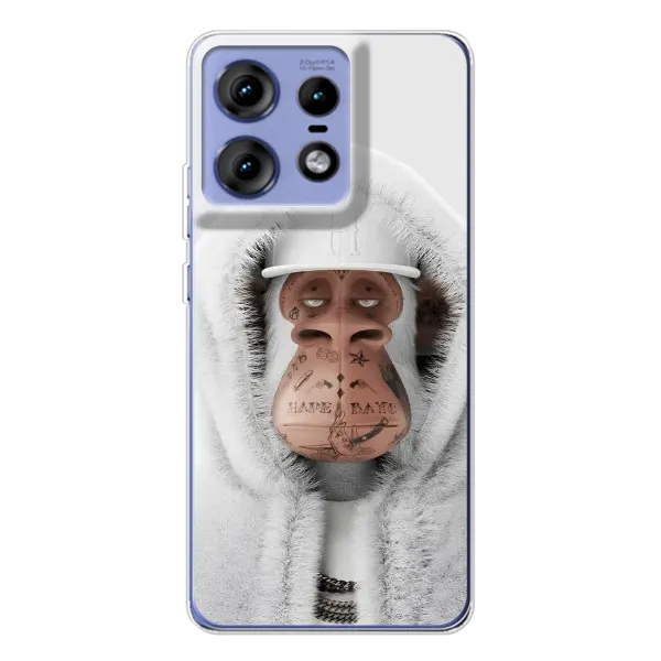Чехол с принтом «обезьяна NFT в тату» для Motorola Edge 50 Pro